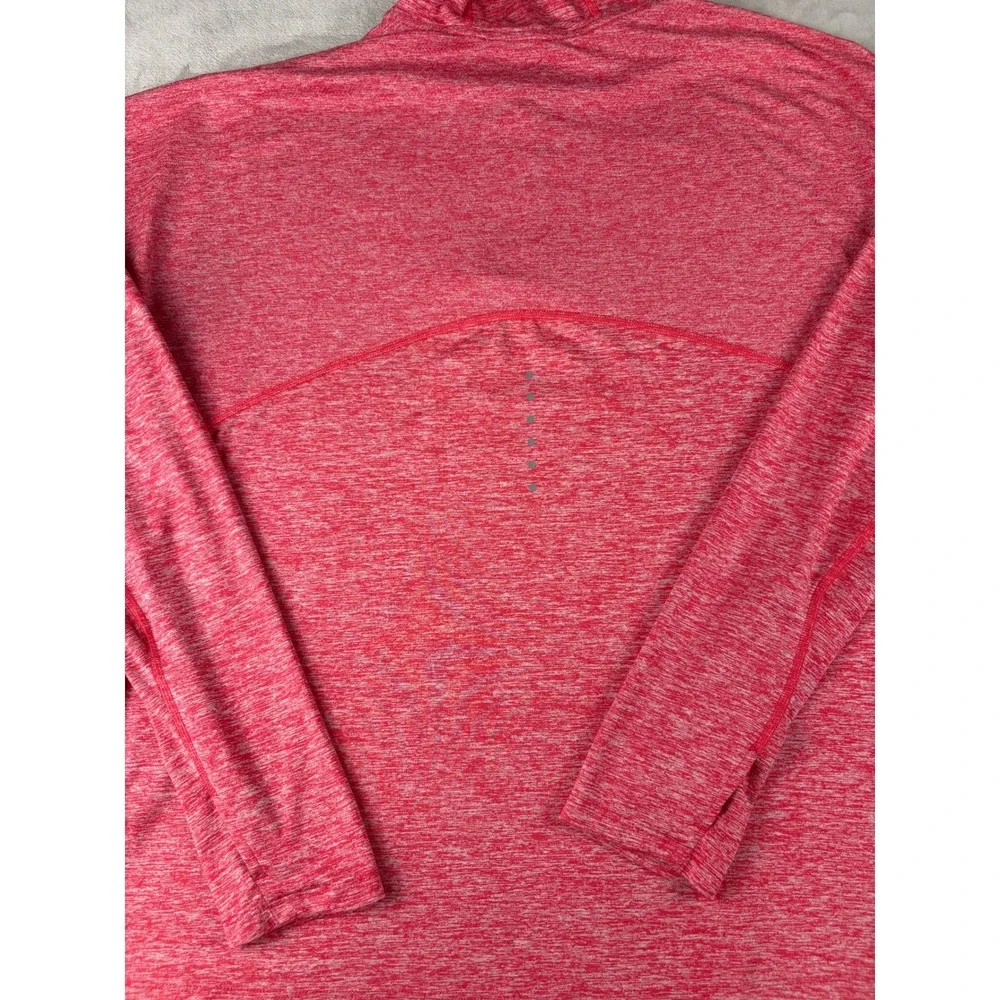 Nike Running Dri-FIT Hoodie Womens Large Pink Heather 1/4 Zip Pullover Top